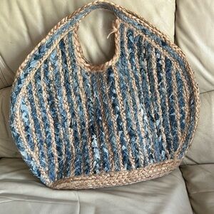 Denim woven resort style bag … exclusive … worn once .. see pictures
